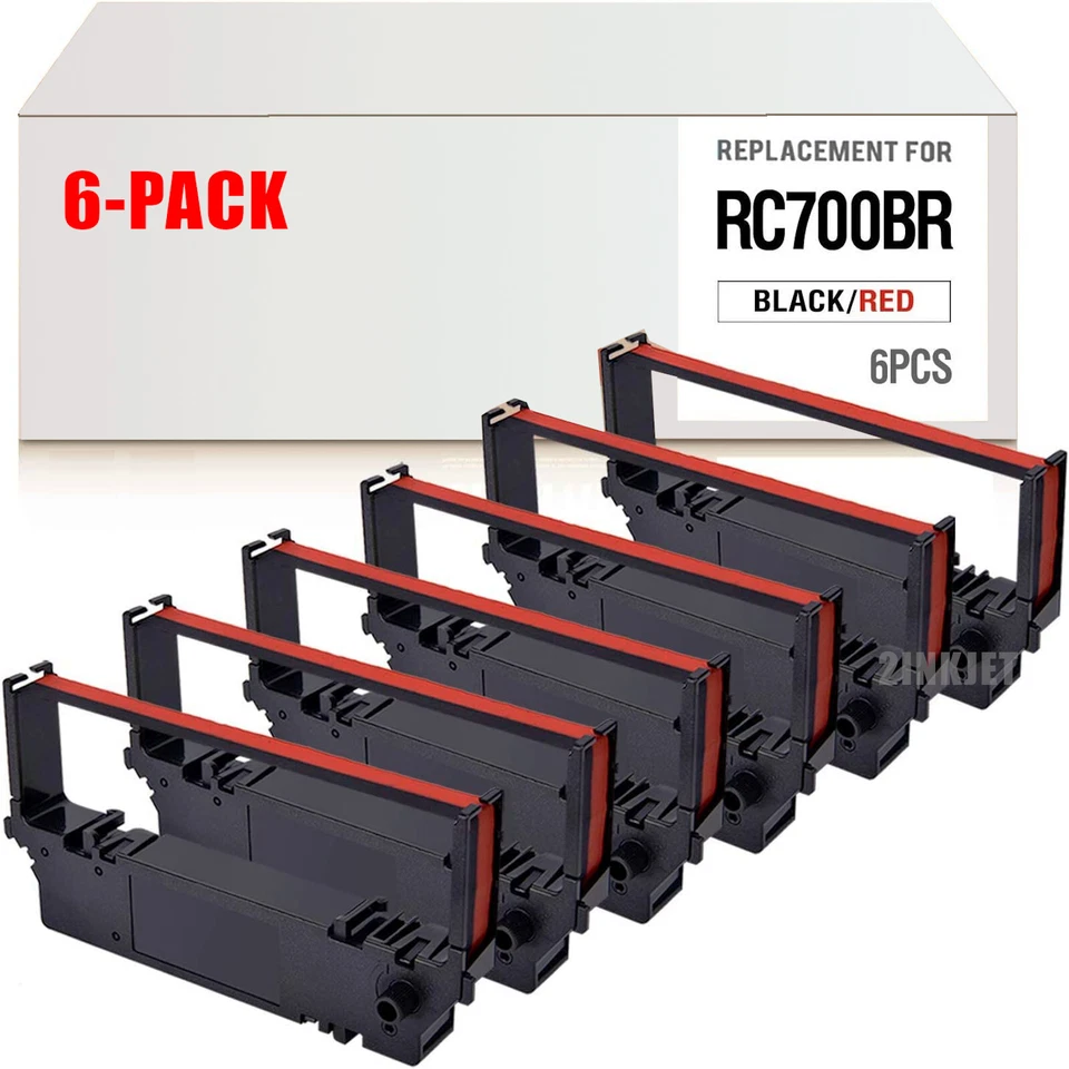 6 PACK For STAR SP-700 BLACK / RED Printer Ribbon Ink RC700BR SP700 712 742 - Image 1 of 1