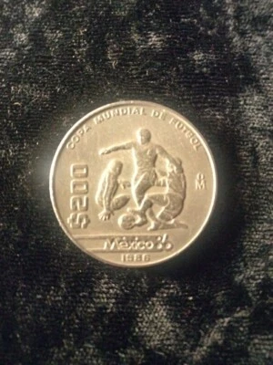 Historic Limited 1986 Mexico 200 Pesos - World Cup - One Year Type Circulated  - Image 1 of 4