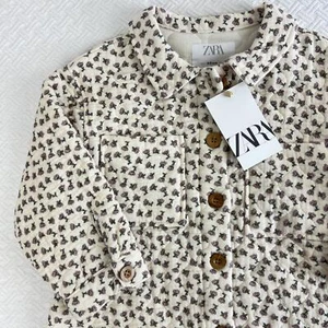 New Zara Little Girl 4-5 YO Pink Floral Button Down Jacket Quilted 1639/015 Fall - Picture 1 of 13