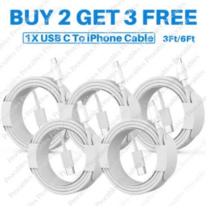 3Ft 6Ft 20W PD Fast Charger Cord USB-C to iPhone Cable For iPhone 14 13 12 11 8 - Picture 1 of 9