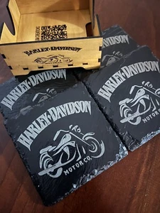 Harley- Davidson Indian Kawasaki Triumph BSA Slate Coaster Great Gift Man Cave - Picture 1 of 22