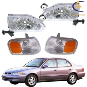 Corner Parking Signal Lights Headlights Clear For 1998-2000 Toyota Corolla Pair - Picture 1 of 14