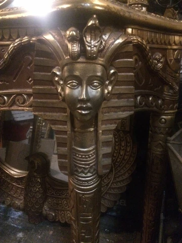 RARE Egyptian Revival Console Table w Mirror King Tut Pharaoh Falcon Shipping Ok Cover