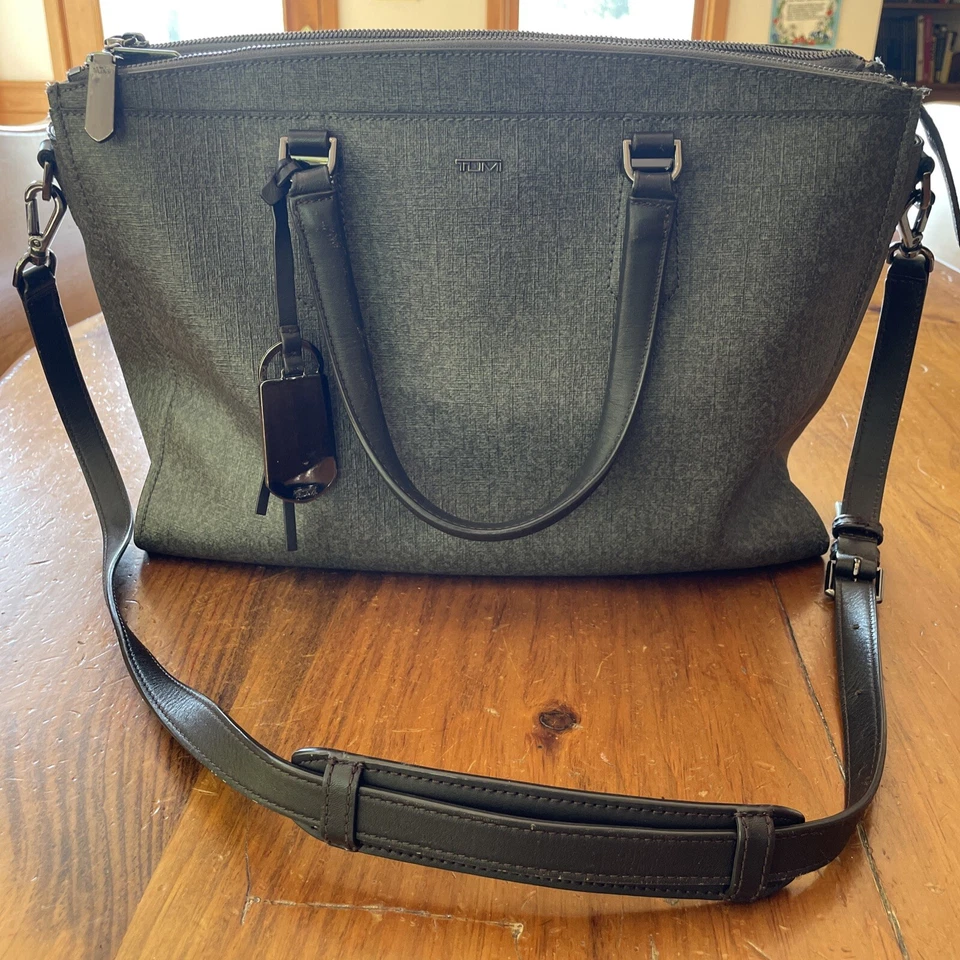 Tumi Stanton ESME BUSINESS BRIEF  Earl Grey Handbag Purse - Image 1 of 4
