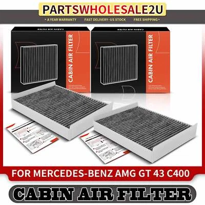 2x Filtro de aire de cabina de carbón activado delantero para Mercedes-Benz C300 E350 GLS63 AMG Foto 1 de 4