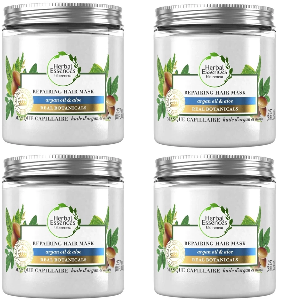 4 Herbal Essences Bio Reargan Oil Aloe Botanical Repairing Hair Mask 8oz