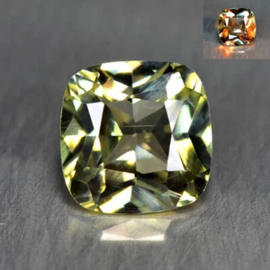 1.30Ct Cushion, Attractive Olive Green to Red Color Change Diaspore / Zul tanite - Picture 1 of 2