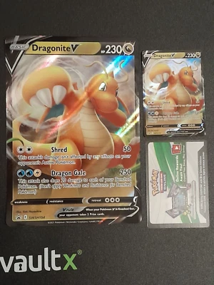 Pokemon TCG - Dragonite V - SWSH154 - SWSH Promo + Jumbo + Dragonite V Code Karte - Bild 1 von 2