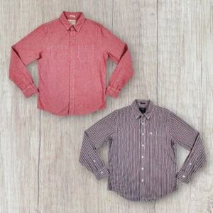 Abercrombie & Fitch Set of 2 Men's Long Sleeve Shirts Size M Pink & Gray Muscle - Picture 1 of 13