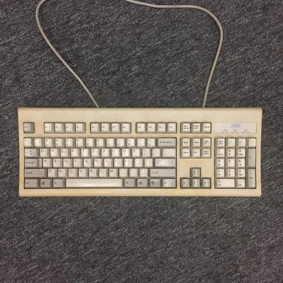 Vintage IBM KB8923 Computer Keyboard Clicky Key White - Image 1 of 4