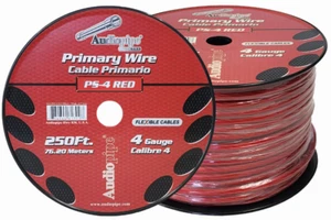 Audiopipe 4 Gauge Red Flexible Stranded Primary Power Wire PS-4-250 - Picture 1 of 12