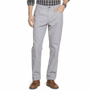 NWT Mens Size 46x32 Geoffrey Beene Gray Big and Tall 5 Pocket Twill Pants - Picture 1 of 2