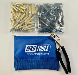 50 3/16 & 50 5/32 Zephyr Kwik-Lok Cleco Fasteners + Pliers w Bag (KZ4S100-4) - Picture 1 of 7