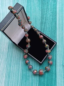 Schöne Vintage Murano Venezianische Geburtstagstorte Glasperlen Halskette - Bild 1 von 16