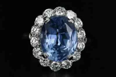 2.00Ct Oval Cut Lab-Created Blue Tanzanite Engagement Ring 14k White Gold Plated - Image 1 of 4