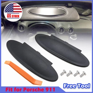 2x For Porsche 996/997-911, 986/987 Boxster,Cayman Sun Visor Mirror Cover Black - Picture 1 of 11