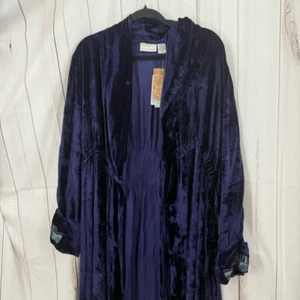 Soft Surroundings Women’s Large Crushed Velvet Witchy Robe New Vintage - Picture 1 of 8