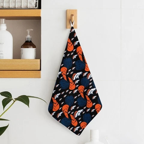 2pcs Denver Broncos Hand Towel Soft Towel Kitchen Towel Print Towels 11.8" Cover