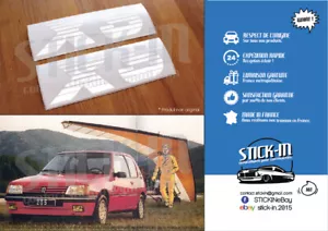 Peugeot 205 XS 2 Autocollants Stickers Monogramme Blanc White Aile Aufkleber - Imagen 1 de 1