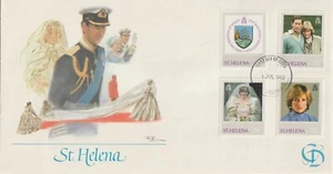 ST. HELENA: 1982 PRINCESS DIANA ISSUE # 372-375 FLEETWOOD FDC - Picture 1 of 2
