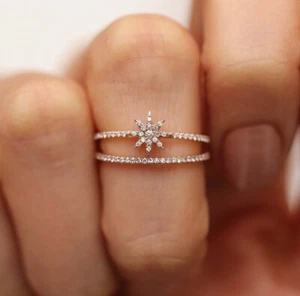 Anillo de oro amarillo de 14 k de diamantes cultivados en laboratorio de corte redondo de 0,23 quilates de uso diario - Imagen 1 de 6