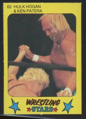 Hulk Hogan + Ken Patera 1986 Monty Gum Wrestling Stars #63 card (B) - NM+ - Image 1 of 2