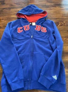 Chicago Cubs Baseball Adidas Kids Full Zip Jacket Hoodie Size 18 - Picture 1 of 7