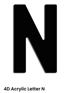 Acrílico 4D BRILLANTE Letra Negra 5mm Elevada Hágalo Usted Mismo Registro UK NÚMERO DE REGISTRO | N - Imagen 1 de 4
