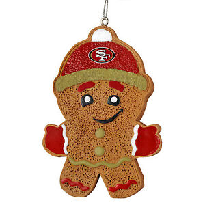 San Francisco 49ers Gingerbread Man Christmas Tree Ornament NEW - RGB13