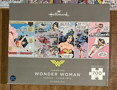 DC Comics Wonder Woman Comic Strip 700-Piece Puzzle Panoramic…COMPLETE - Image 1 of 4
