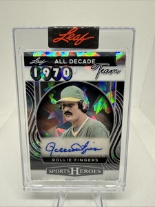 Rollie Fingers 2025 Leaf Sports Heroes All Decades Team Auto Crystal Silver 2/35 - Picture 1 of 13