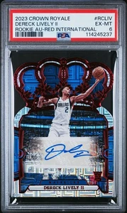 2023 Crown Royale Dereck Lively #RCLIV RC Auto Red International /18 PSA 6 - Picture 1 of 2