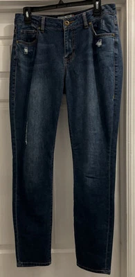 Cabi Women’s Curvy Skinny Style 5091 Medium Wash Distressed Jeans Size 10 - Image 1 of 4
