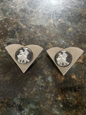 Western Shirt Collar Tips Vintage Couple Dancing 2 Step Square Dance Rockabilly - Image 1 of 3