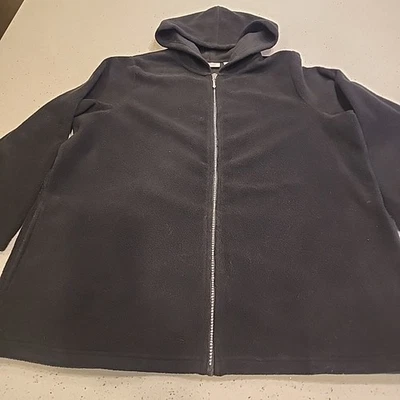 Moletom com capuz Quacker Factory com zíper 1x bolsos de strass de lã preta - Imagem 1 de 4