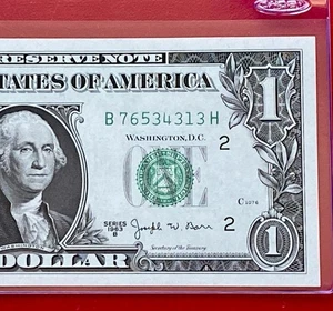 1963 B $1 DOLLAR BILL ( NEW YORK B ) UNCIRCULATED - Picture 1 of 3