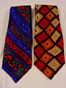 Loot of 2 Missoni Ties 100% silk, Multi color Abstract Designs, Good Condition - Picture 1 of 2