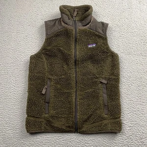 Patagonia Retro X Vest Womens Small Green Full Zip Deep Pile Outdoor Hiking Flaw - Picture 1 of 13