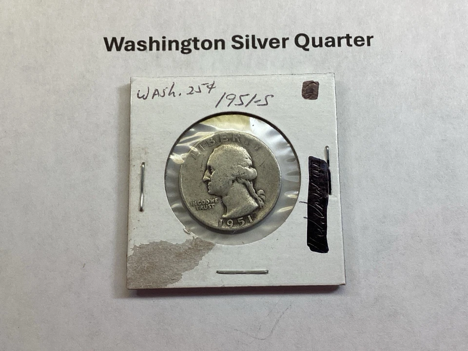 1951 S Washington 90% Quarter from San Francisco Mint 90% Silver Coin 092525-50i - Image 1 of 4