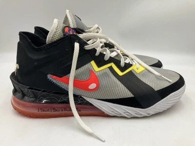 Nike Men's LeBron 18 Low CV7562-103 Gray Black Lace-Up Sneaker Shoes Size 16 - Image 1 of 4