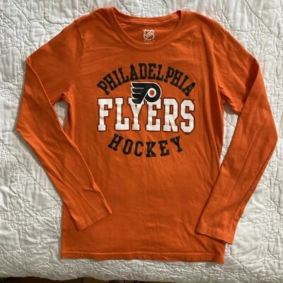 Youth NHL Philadelphia Flyers Hockey Long Sleeve Shirt, Medium 10/12 - Image 1 of 3