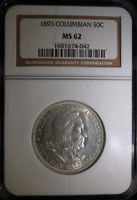 1893 Half Dollar 50C Columbian Exposition NGC MS62 - Image 1 of 3