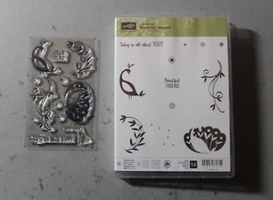 Stampin' Up! BEAUTIFUL PEACOCK Set Of 12 NEW Phrases Bird Flower - Picture 1 of 1