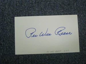 Pee Wee Reese Autographed Index Card - Picture 1 of 2