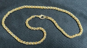 Vintage 10k Gold Plated Rope Chain Necklace 18" - 4.6MM - Picture 1 of 2
