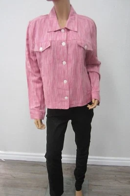 *NEW*   Womens Pretty Pink Striped Christopher & Banks Jacket Size XLarge  - Image 1 of 4