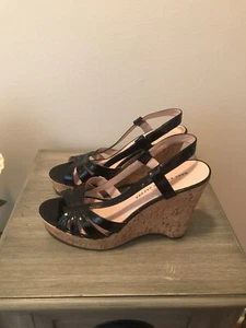 Marc By Marc Jacobs Black Cork Wedge Sandal Size EU 39.5 US 8.5. EUC!!! - Picture 1 of 10