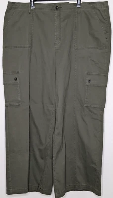 Ana A New Approach Women's Highest Rise Wide Leg Pants Size 24W Oregano Green - Image 1 of 4