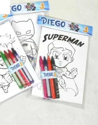 Fine Festa Personalizzato Regalino per Compleanno colori a cera e disegni PZ 10 - Immagine 1 di 4