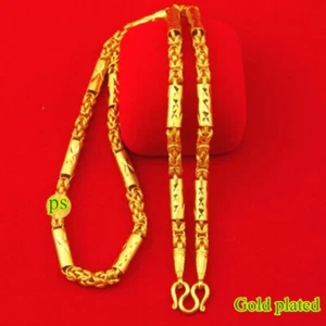 Thai Gold plated 24k Necklace Yellow Chain Pendant Weight 5 Baht Jewelry 24 in - Picture 1 of 4